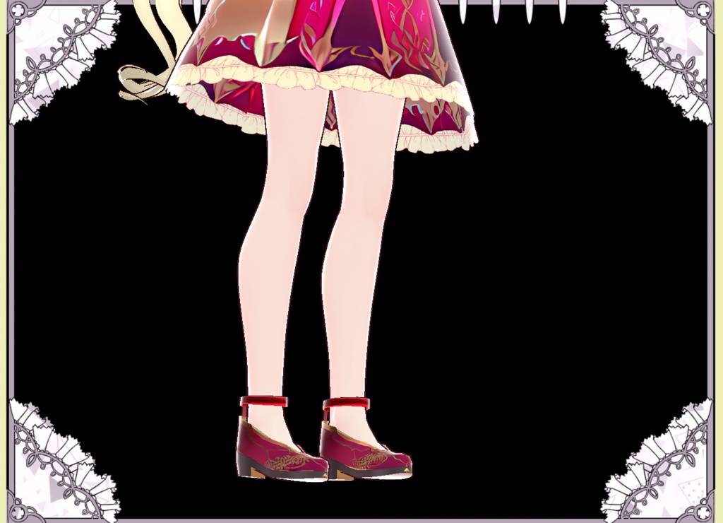 ゴージャス美形ドレス&おしゃれ靴 Vroid用カスタムアイテム