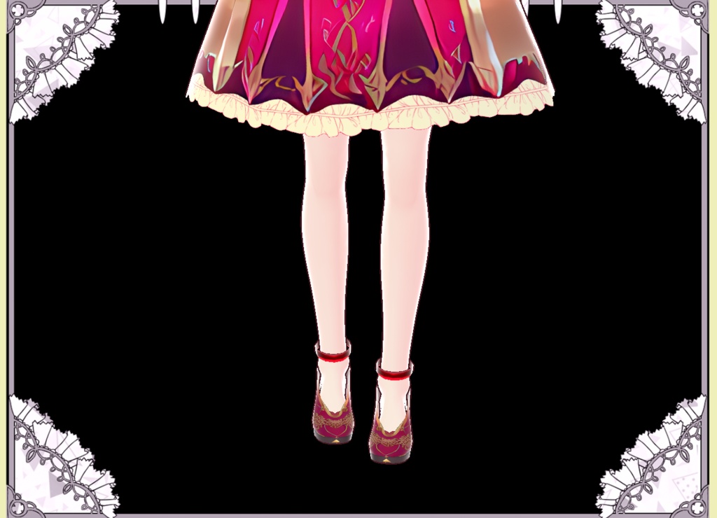 ゴージャス美形ドレス&おしゃれ靴 Vroid用カスタムアイテム