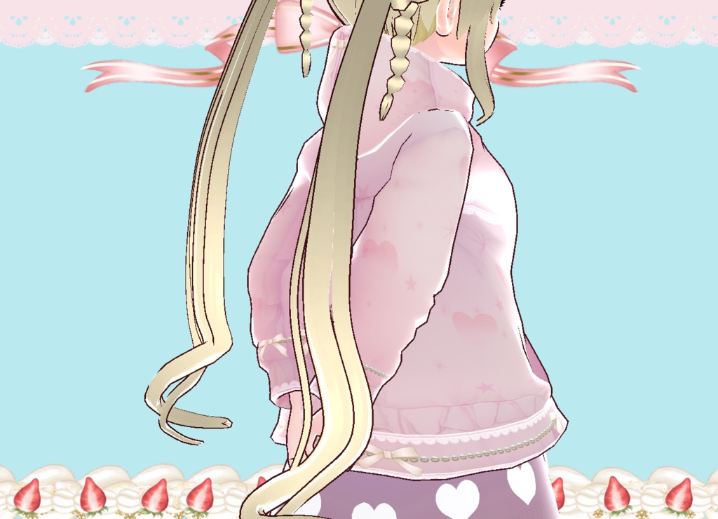 ラブリーパーカー&スカート&靴 セット Vroid製VRMあり