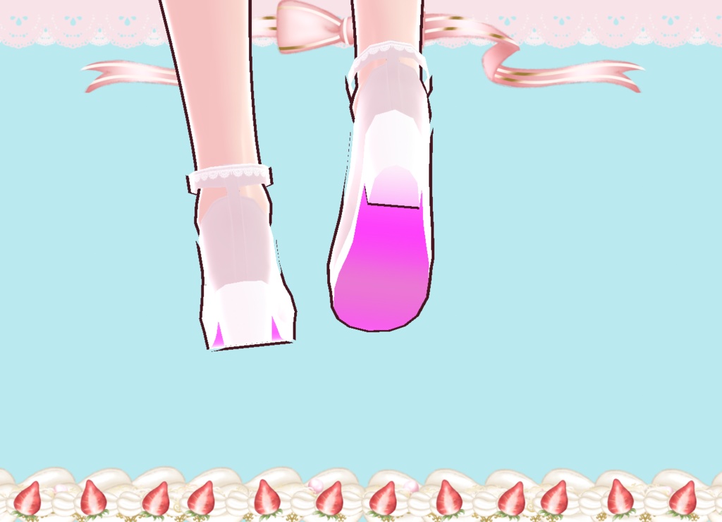 ラブリーパーカー&スカート&靴 セット Vroid製VRMあり