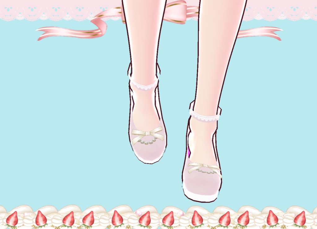 ラブリーパーカー&スカート&靴 セット Vroid製VRMあり