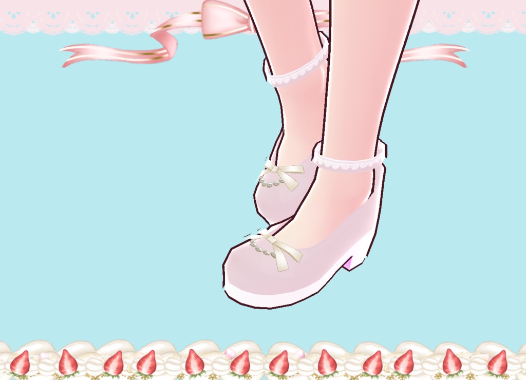 ラブリーパーカー&スカート&靴 セット Vroid製VRMあり