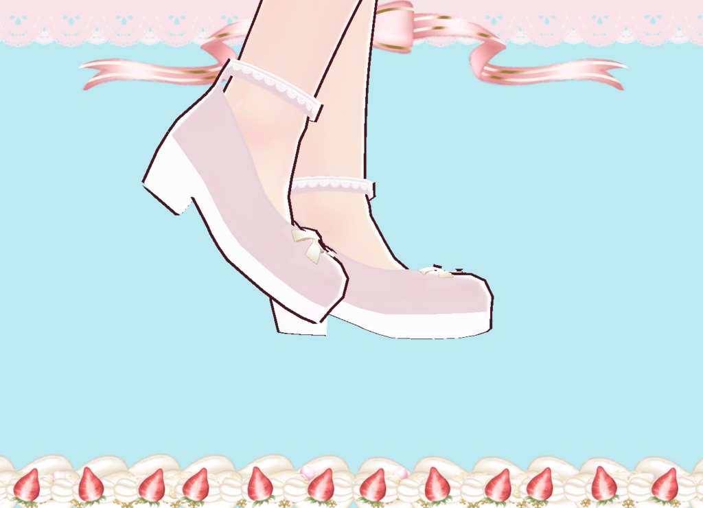 ラブリーパーカー&スカート&靴 セット Vroid製VRMあり