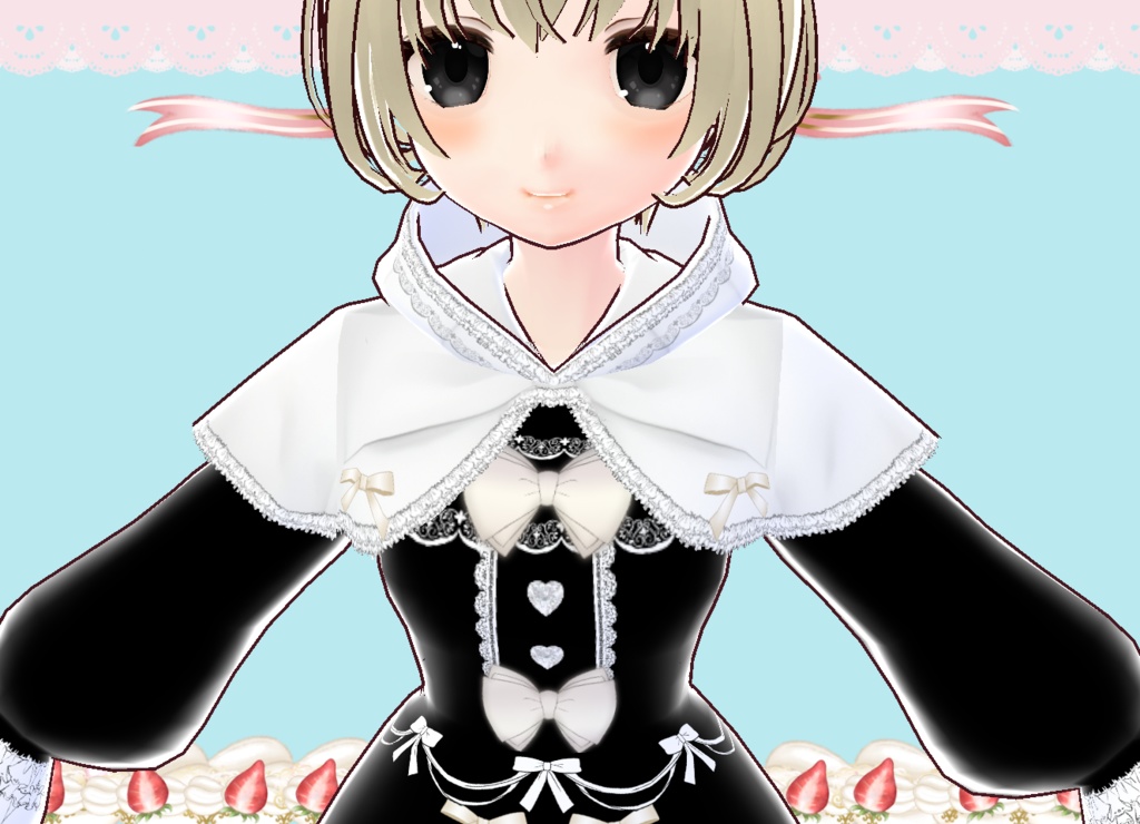 プリンセス風ドレスケープコート Vroid カスタムアイテム VRM有