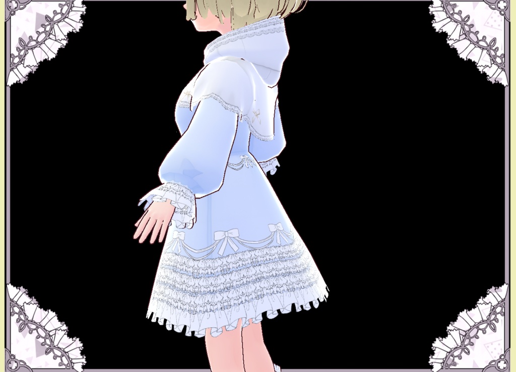 プリンセス風ドレスケープコート Vroid カスタムアイテム VRM有