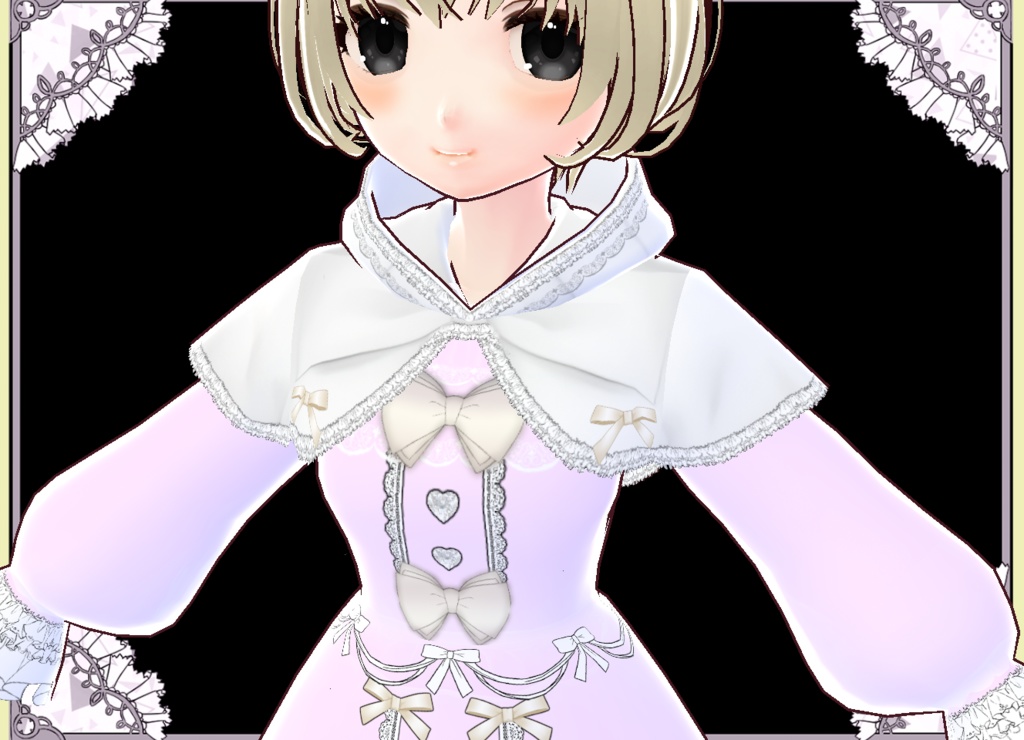 プリンセス風ドレスケープコート Vroid カスタムアイテム VRM有