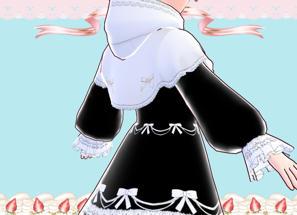 プリンセス風ドレスケープコート Vroid カスタムアイテム VRM有