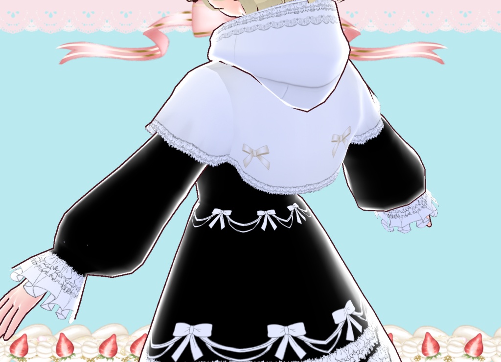 プリンセス風ドレスケープコート Vroid カスタムアイテム VRM有