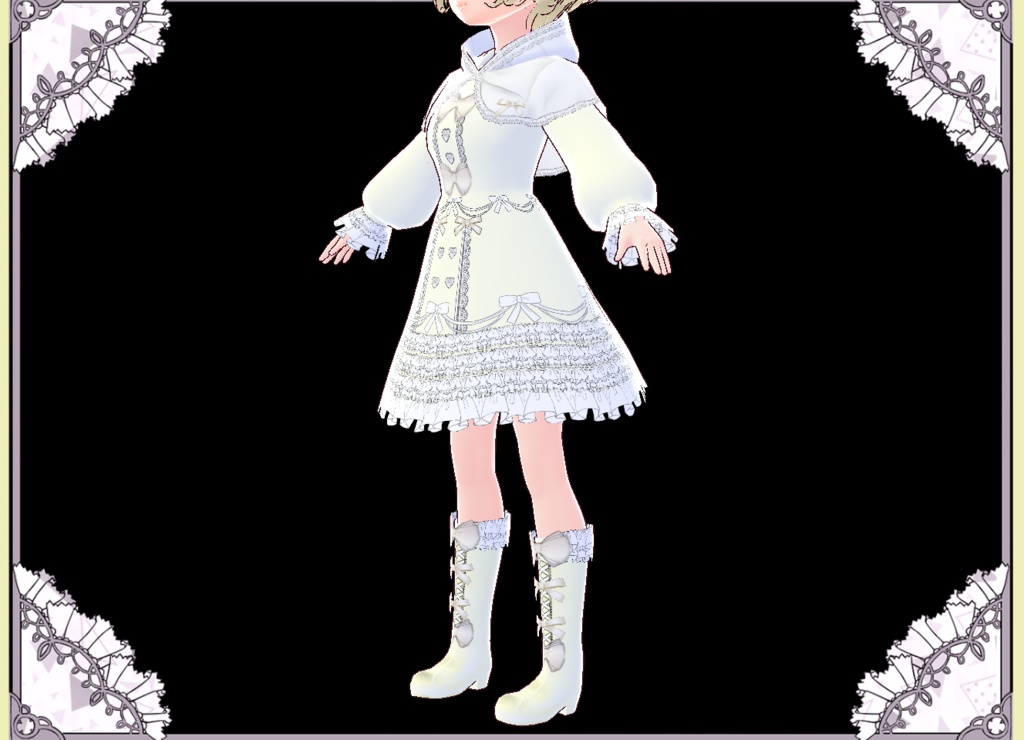 プリンセス風ドレスケープコート Vroid カスタムアイテム VRM有