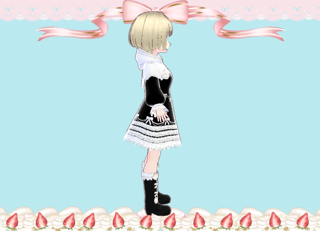 プリンセス風ドレスケープコート Vroid カスタムアイテム VRM有