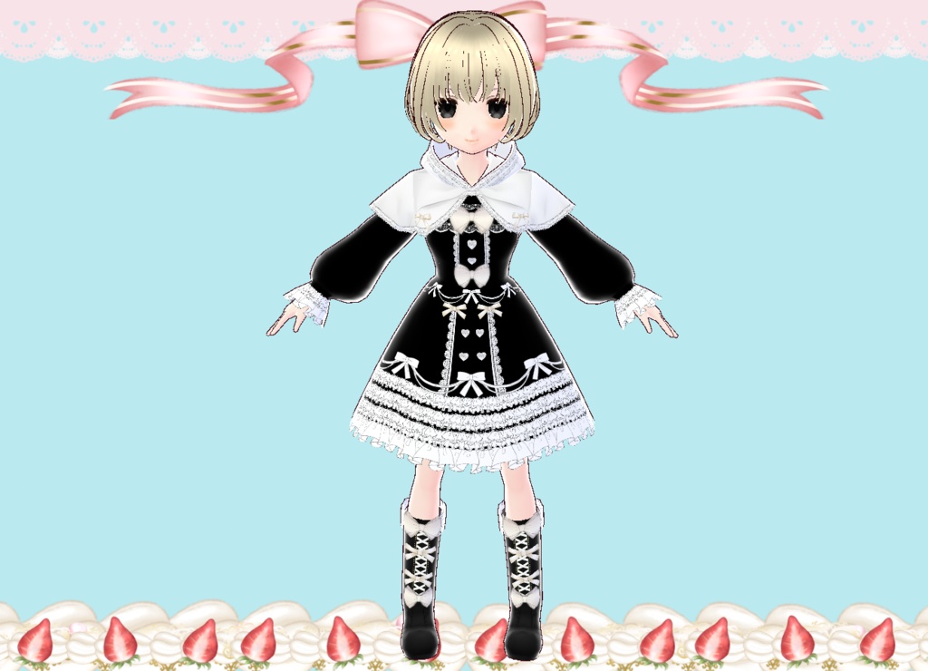 プリンセス風ドレスケープコート Vroid カスタムアイテム VRM有