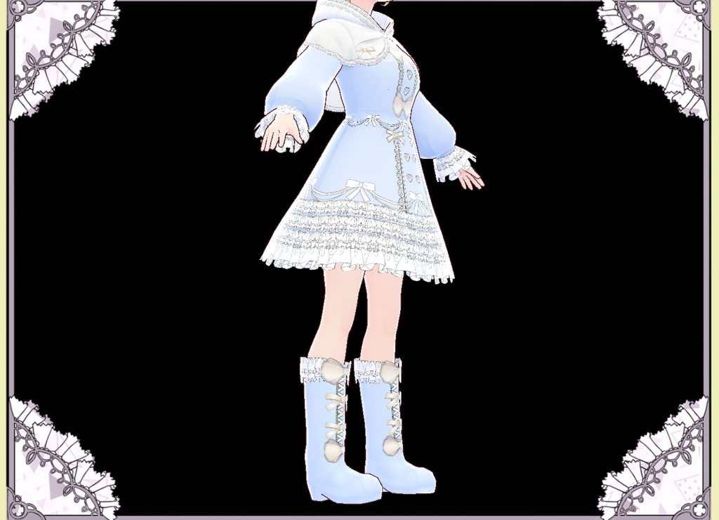 プリンセス風ドレスケープコート Vroid カスタムアイテム VRM有
