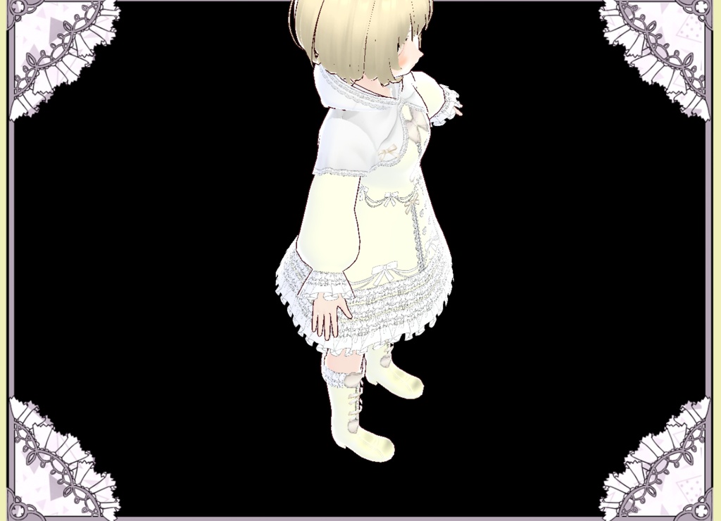 プリンセス風ドレスケープコート Vroid カスタムアイテム VRM有