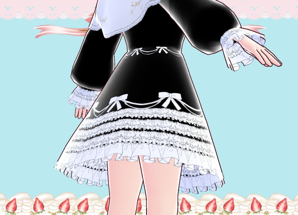 プリンセス風ドレスケープコート Vroid カスタムアイテム VRM有