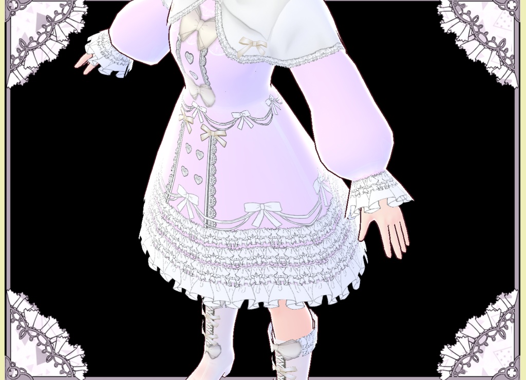 プリンセス風ドレスケープコート Vroid カスタムアイテム VRM有