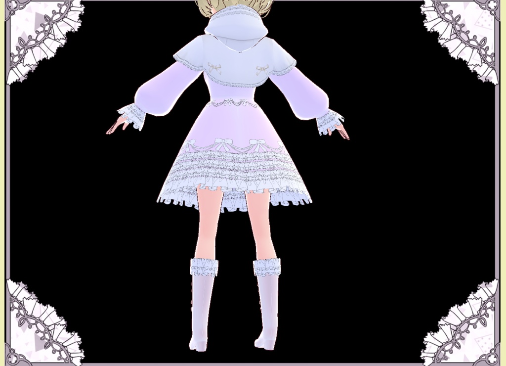 プリンセス風ドレスケープコート Vroid カスタムアイテム VRM有
