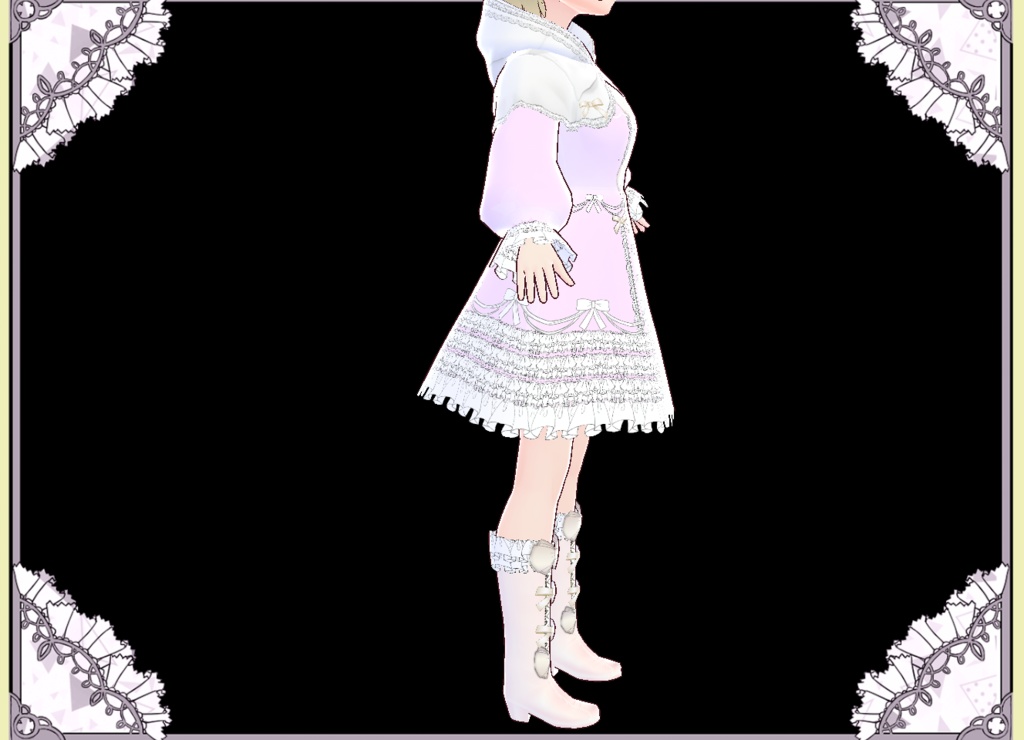 プリンセス風ドレスケープコート Vroid カスタムアイテム VRM有