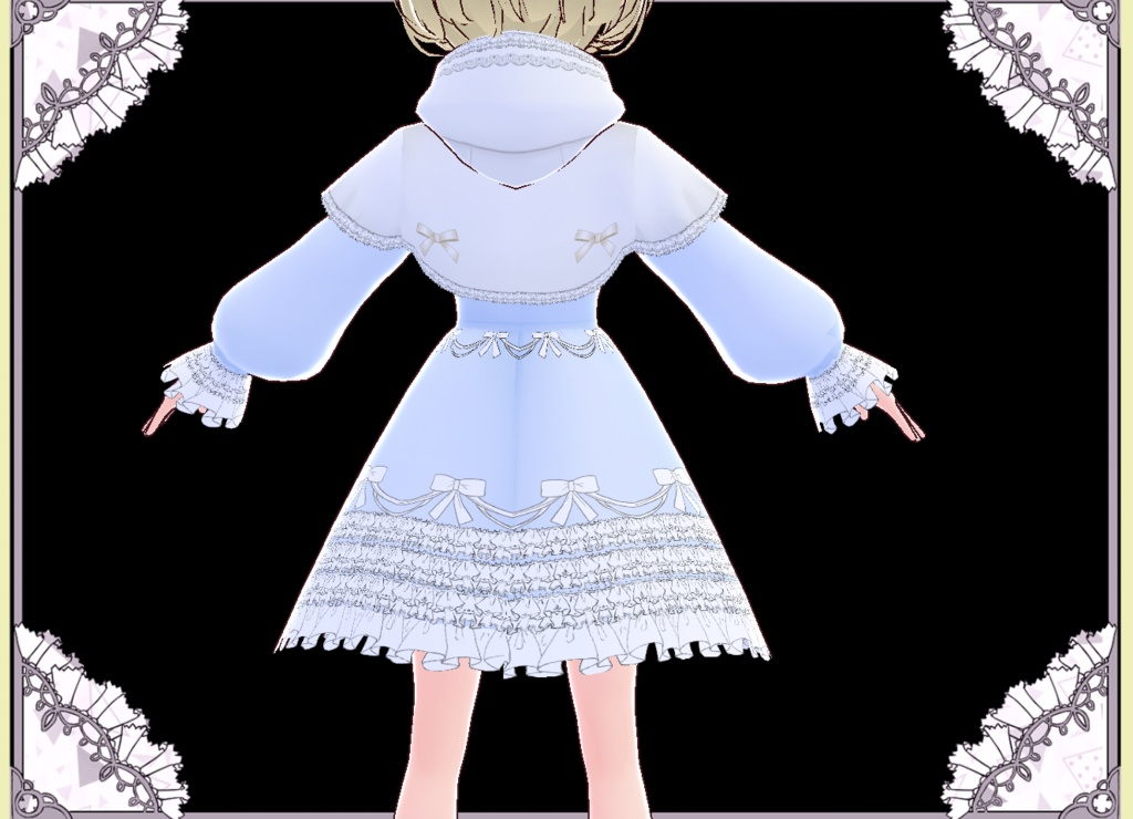 プリンセス風ドレスケープコート Vroid カスタムアイテム VRM有