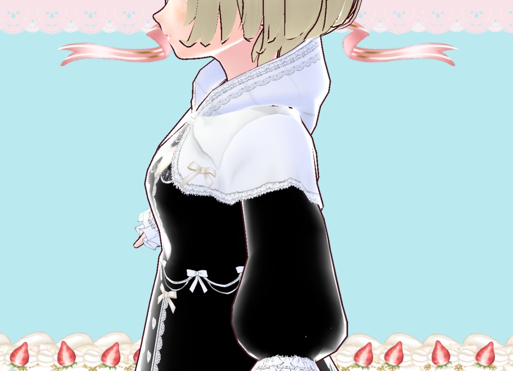 プリンセス風ドレスケープコート Vroid カスタムアイテム VRM有