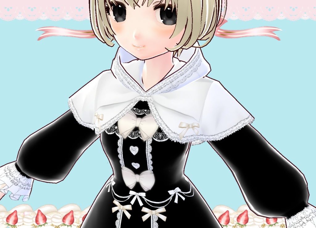 プリンセス風ドレスケープコート Vroid カスタムアイテム VRM有 