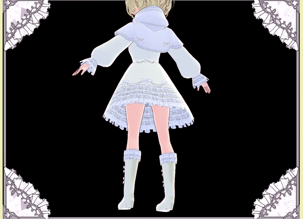 プリンセス風ドレスケープコート Vroid カスタムアイテム VRM有