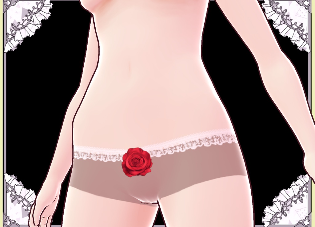 姫シルクドレス💖パンティ 紐💖編み上げ紐パンプス💖セットでお得 Vroid VRM有 カスタムアイテム