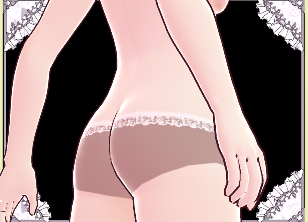 姫シルクドレス💖パンティ 紐💖編み上げ紐パンプス💖セットでお得 Vroid VRM有 カスタムアイテム