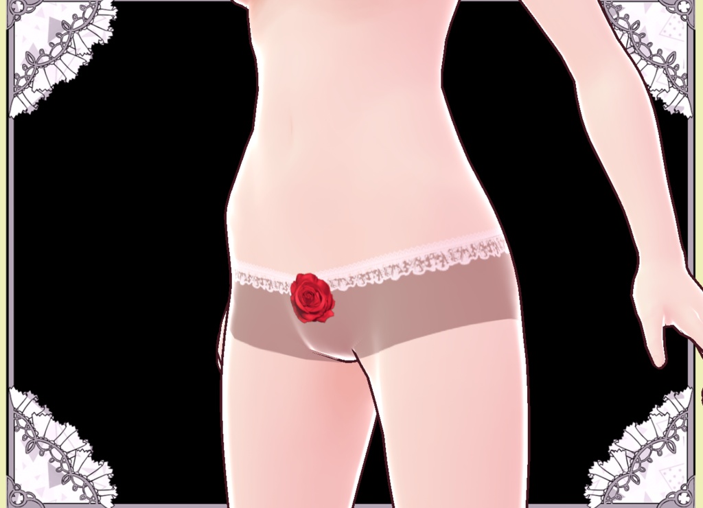 姫シルクドレス💖パンティ 紐💖編み上げ紐パンプス💖セットでお得 Vroid VRM有 カスタムアイテム