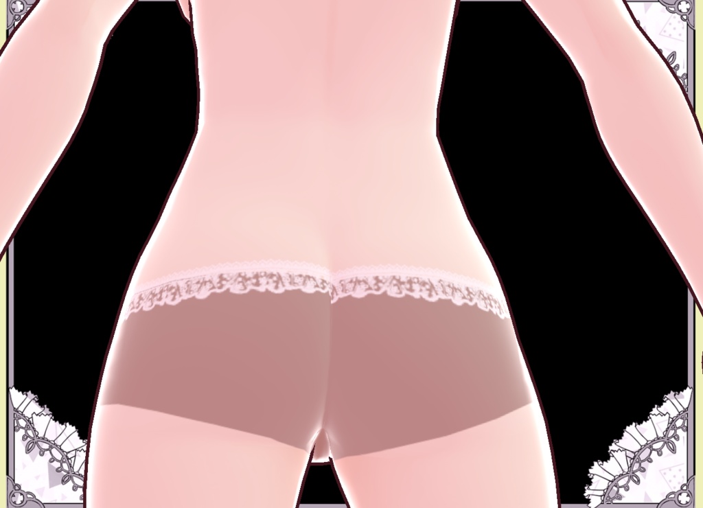 姫シルクドレス💖パンティ 紐💖編み上げ紐パンプス💖セットでお得 Vroid VRM有 カスタムアイテム