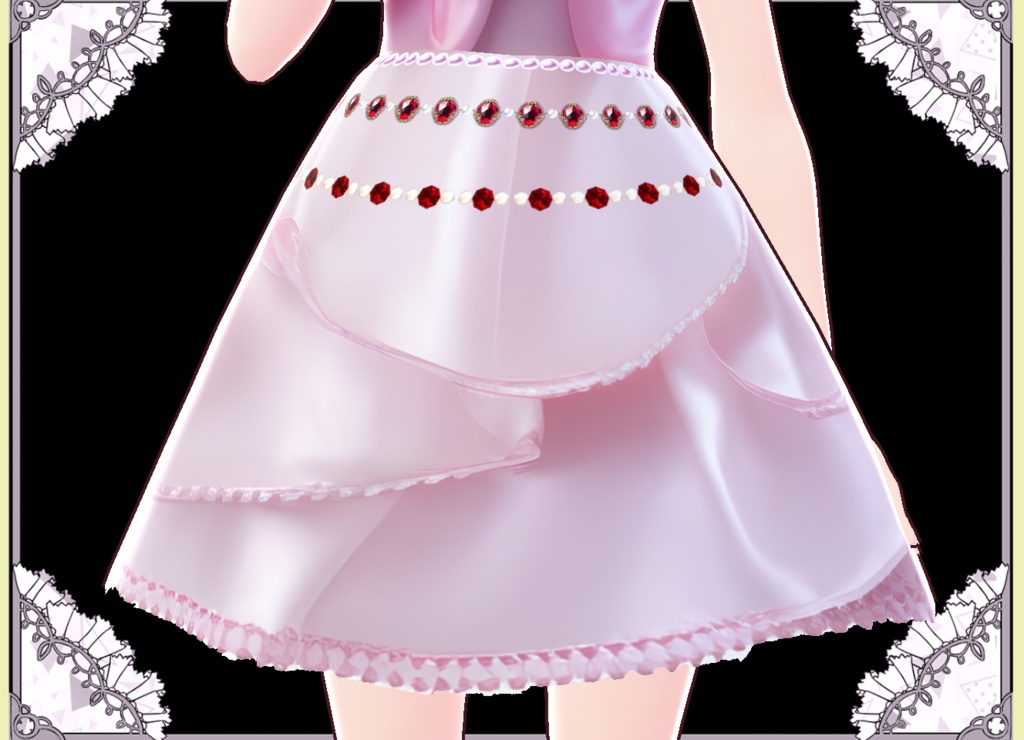 プリンセスリボンドレス🎀Vroid VRM有 カスタムアイテム