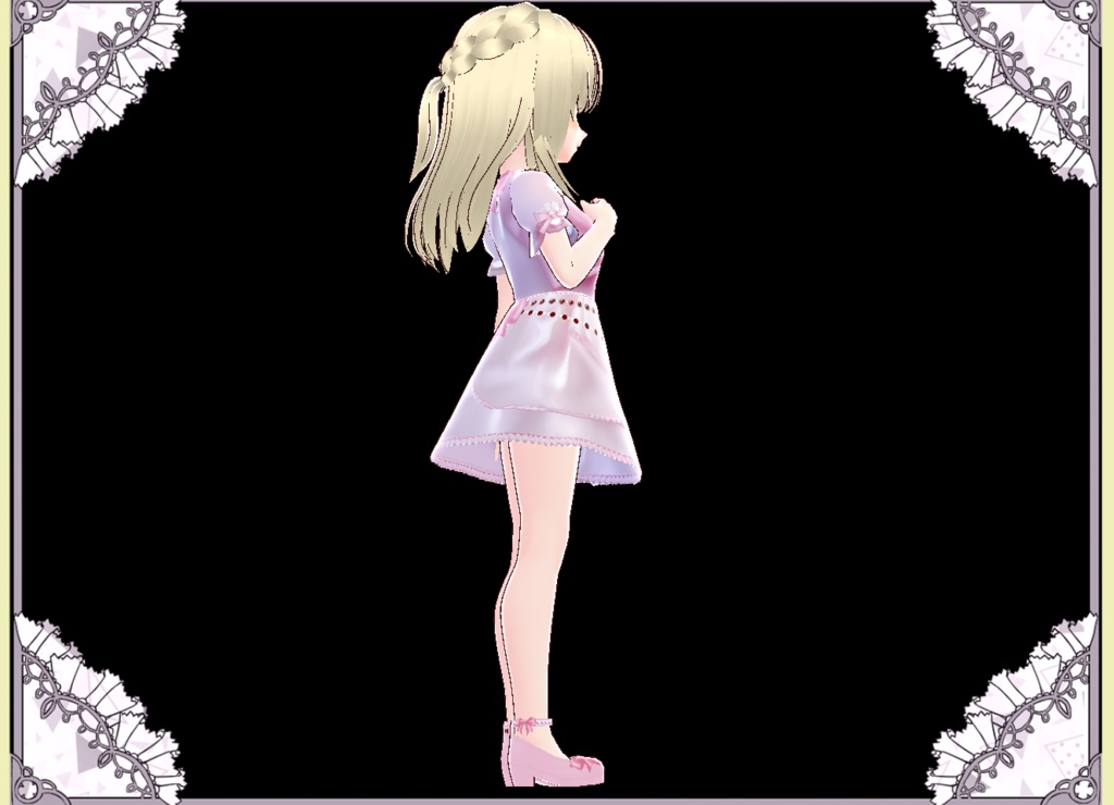 プリンセスリボンドレス🎀Vroid VRM有 カスタムアイテム