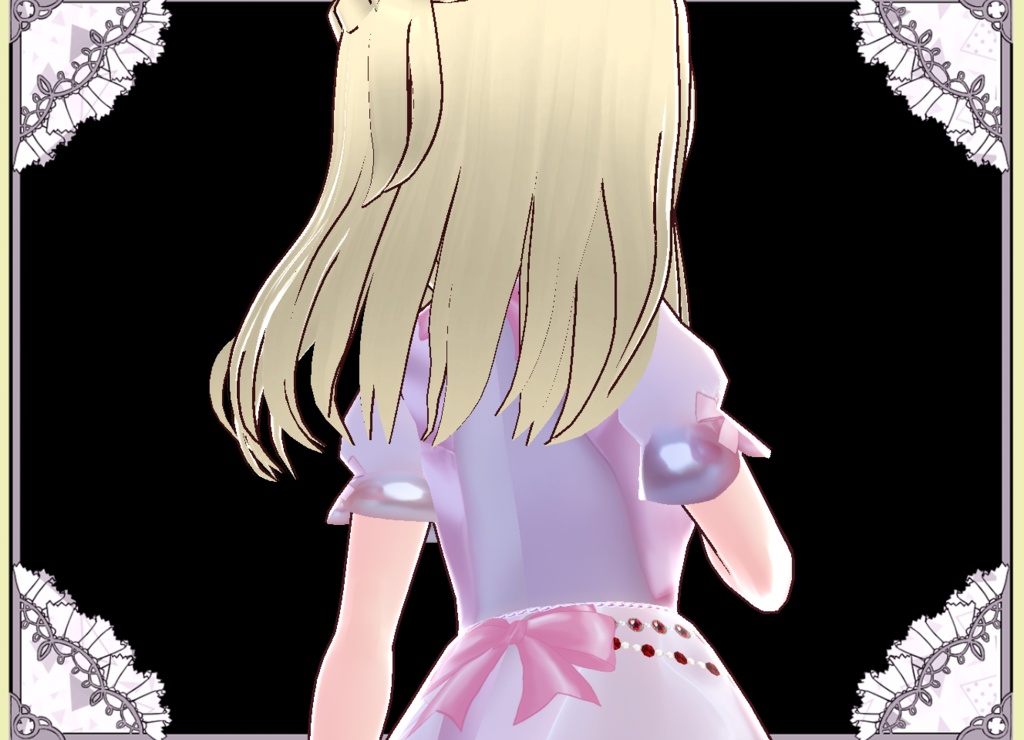プリンセスリボンドレス🎀Vroid VRM有 カスタムアイテム