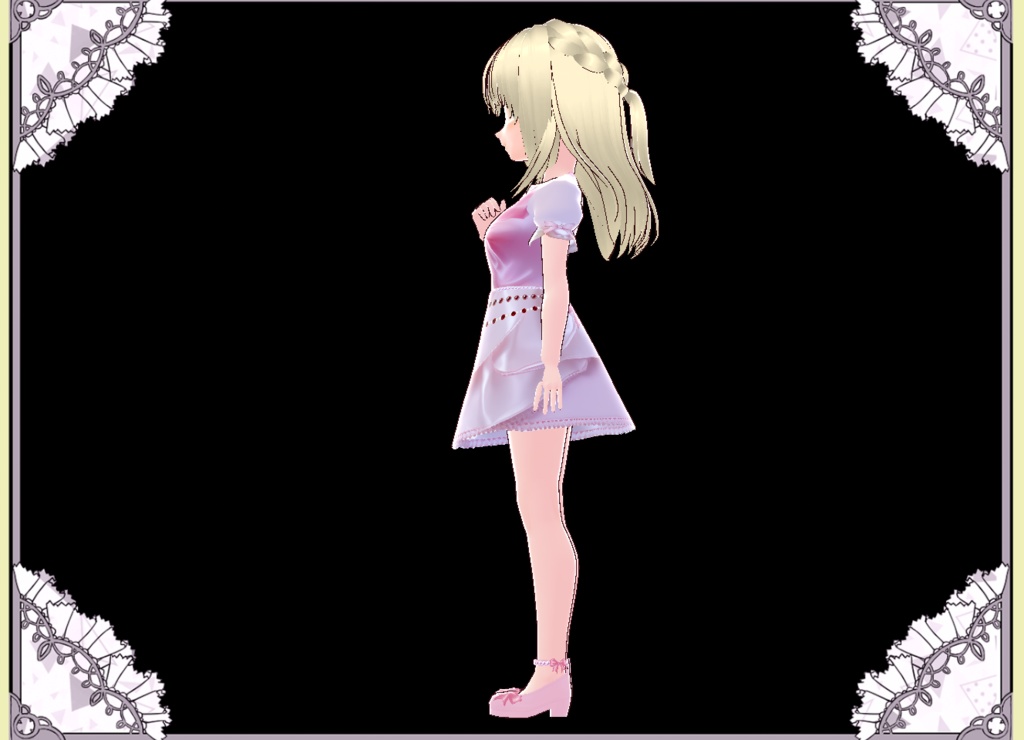 プリンセスリボンドレス🎀Vroid VRM有 カスタムアイテム