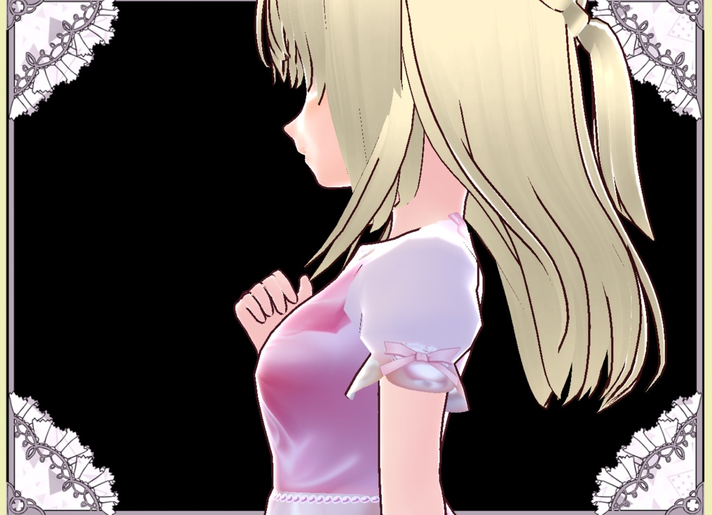 プリンセスリボンドレス🎀Vroid VRM有 カスタムアイテム