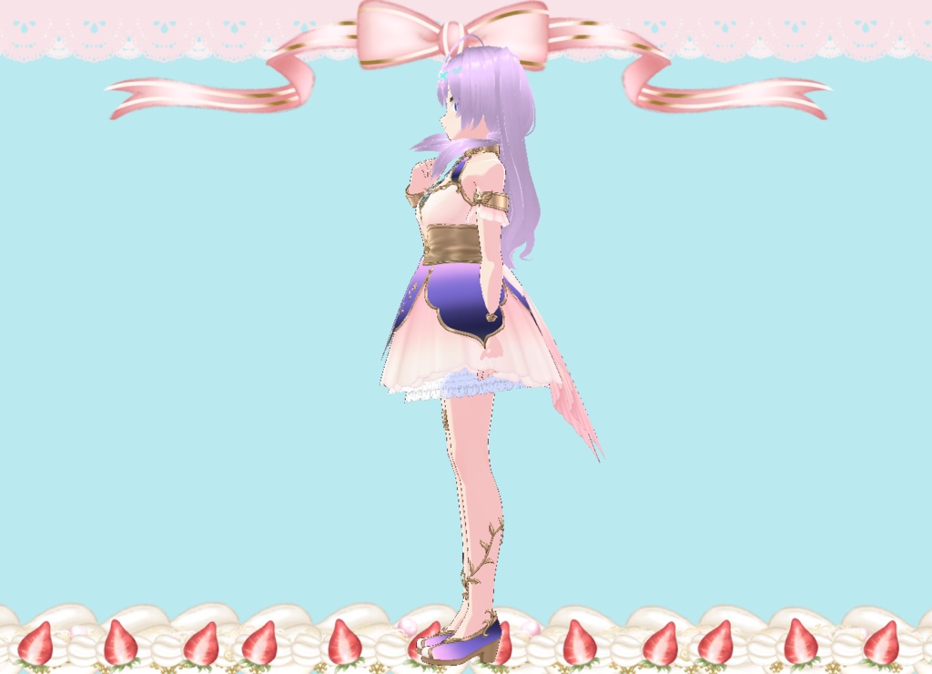 パステルドレス インナー付き(ドロワーズ・ペチコート) Vroidカスタムアイテム VRMモデル