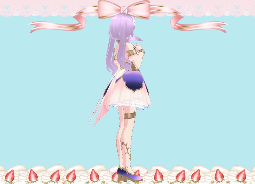 パステルドレス インナー付き(ドロワーズ・ペチコート) Vroidカスタムアイテム VRMモデル