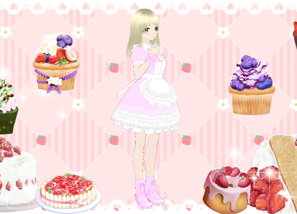 コンカフェドレスセット Vroid カスタムアイテム