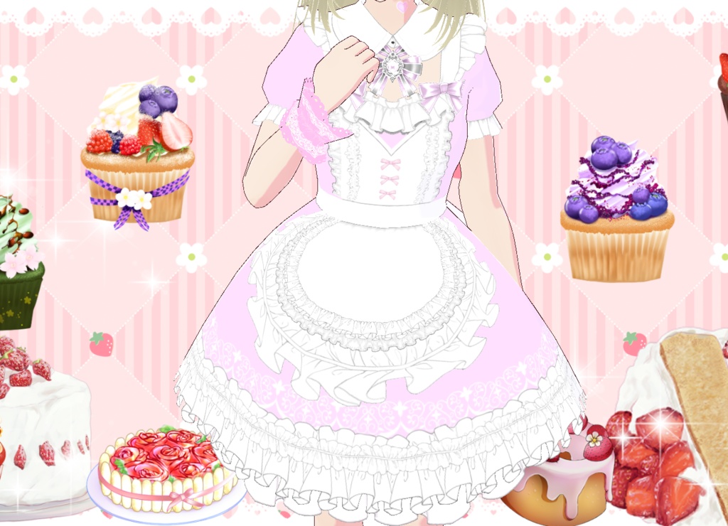 コンカフェドレスセット Vroid カスタムアイテム