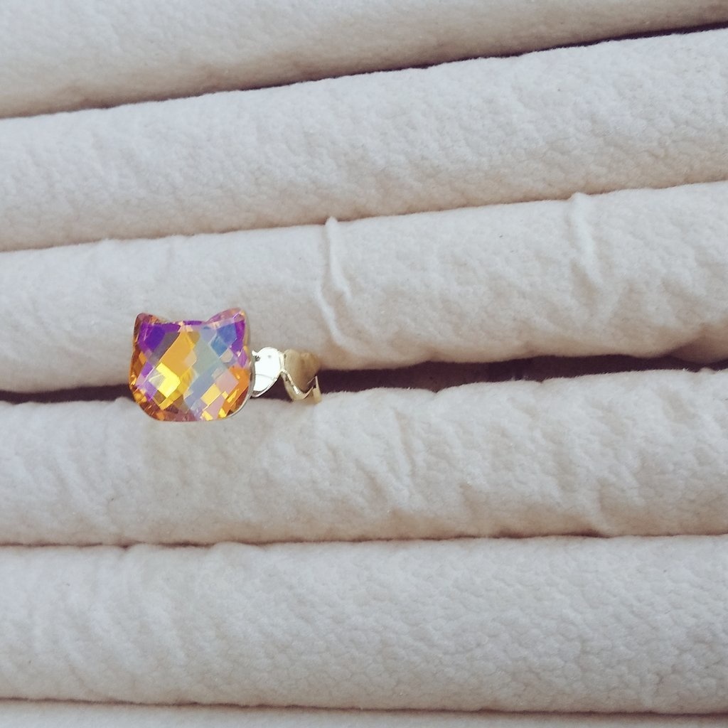 【再販】ガラスねこリング