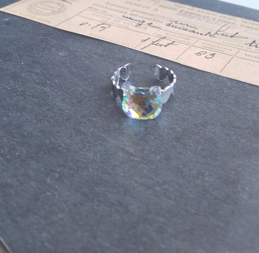 【再販】ガラスねこリング