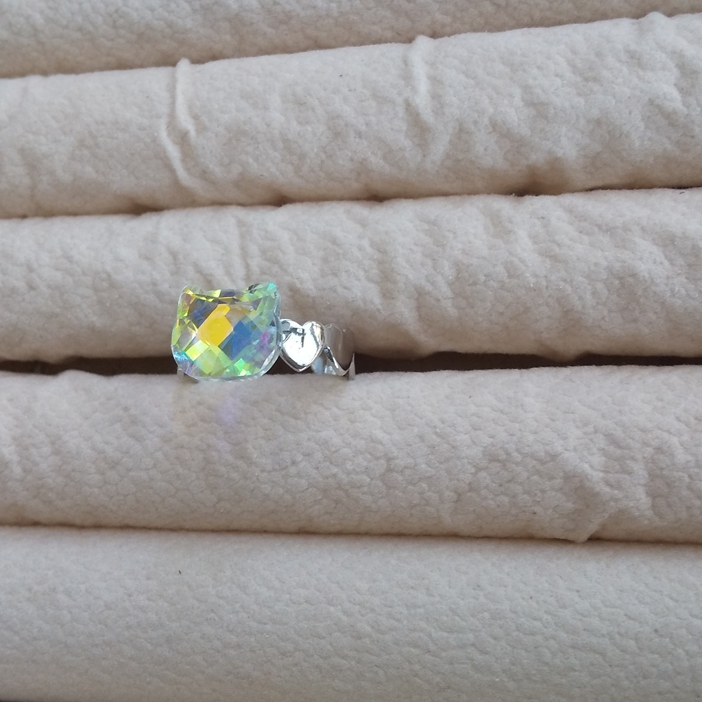 【再販】ガラスねこリング