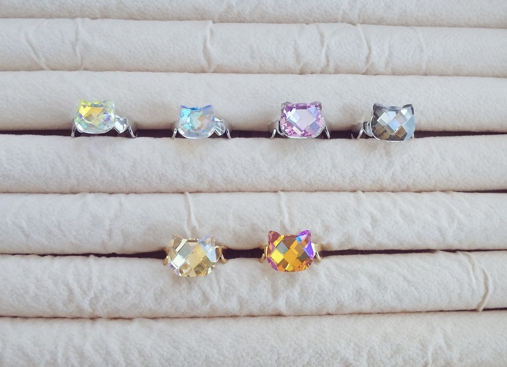 【再販】ガラスねこリング