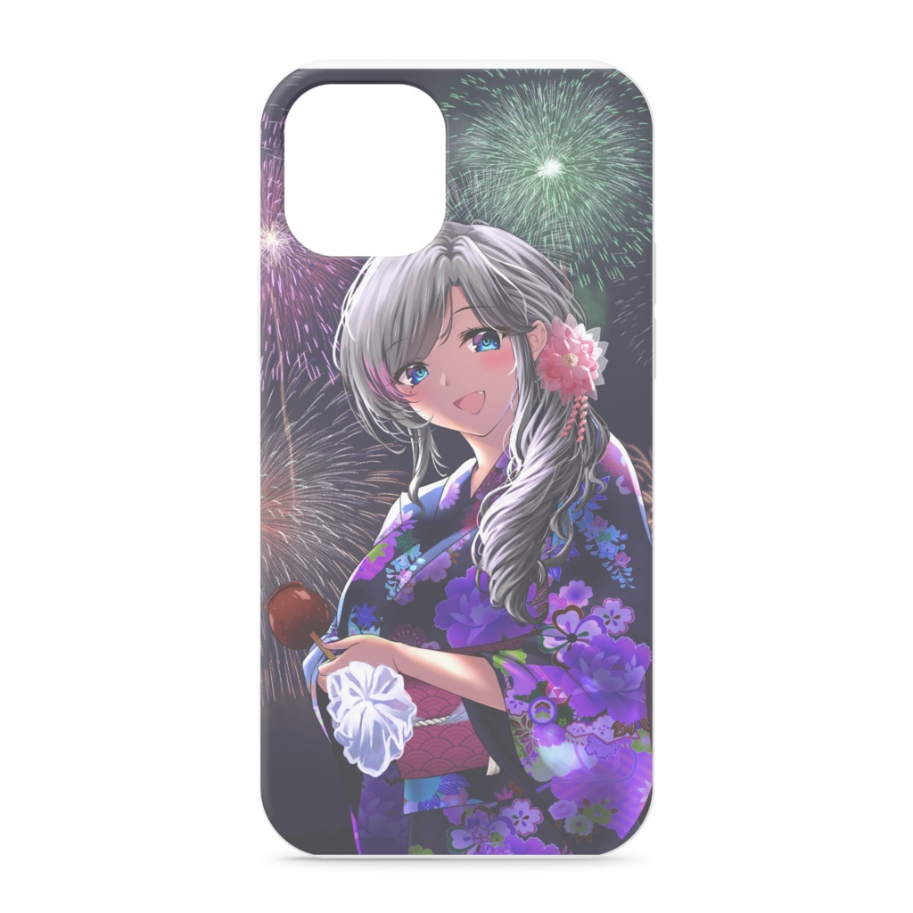 【限定販売】しらかば、夏の浴衣スマホケース【iPhone12 / 12 Pro】