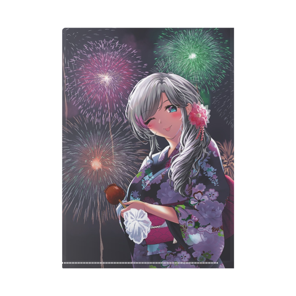 【今だけ300円OFF!】しらかば夏の浴衣クリアファイル【A4/裏表別絵柄】