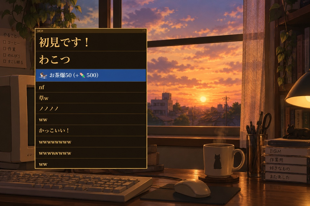 【わんコメ用】初コメBIG|OBSコメントテンプレート