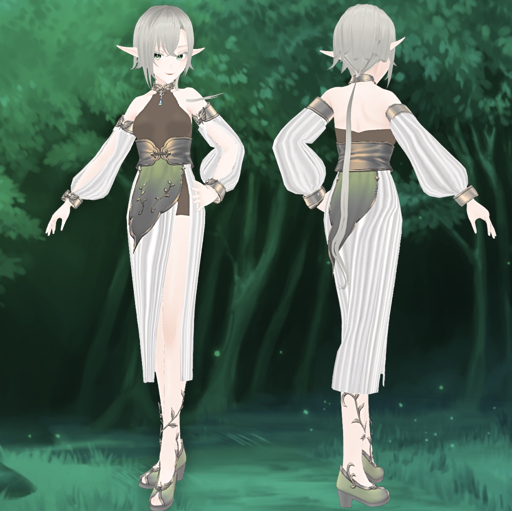 【Vroid製3Dモデル】ELFIN エルフィン【着せ替え用データ付き】