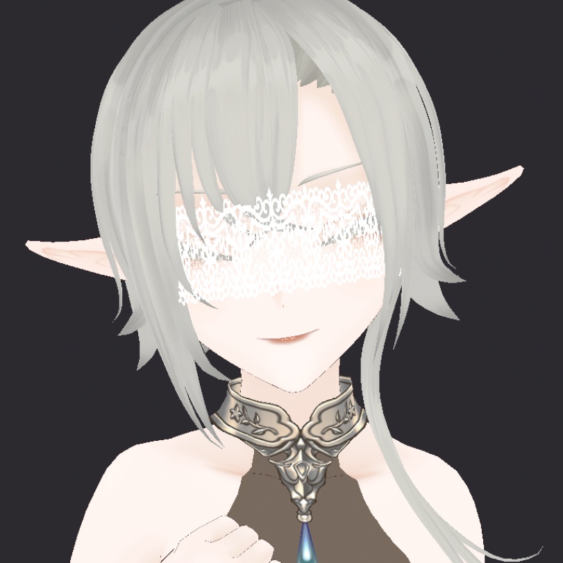 【Vroid正式版ヘア】レースの目隠し(ベネチアンマスク)【全四色】