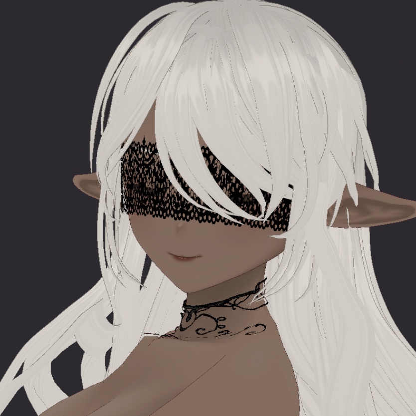 【Vroid正式版ヘア】レースの目隠し(ベネチアンマスク)【全四色】