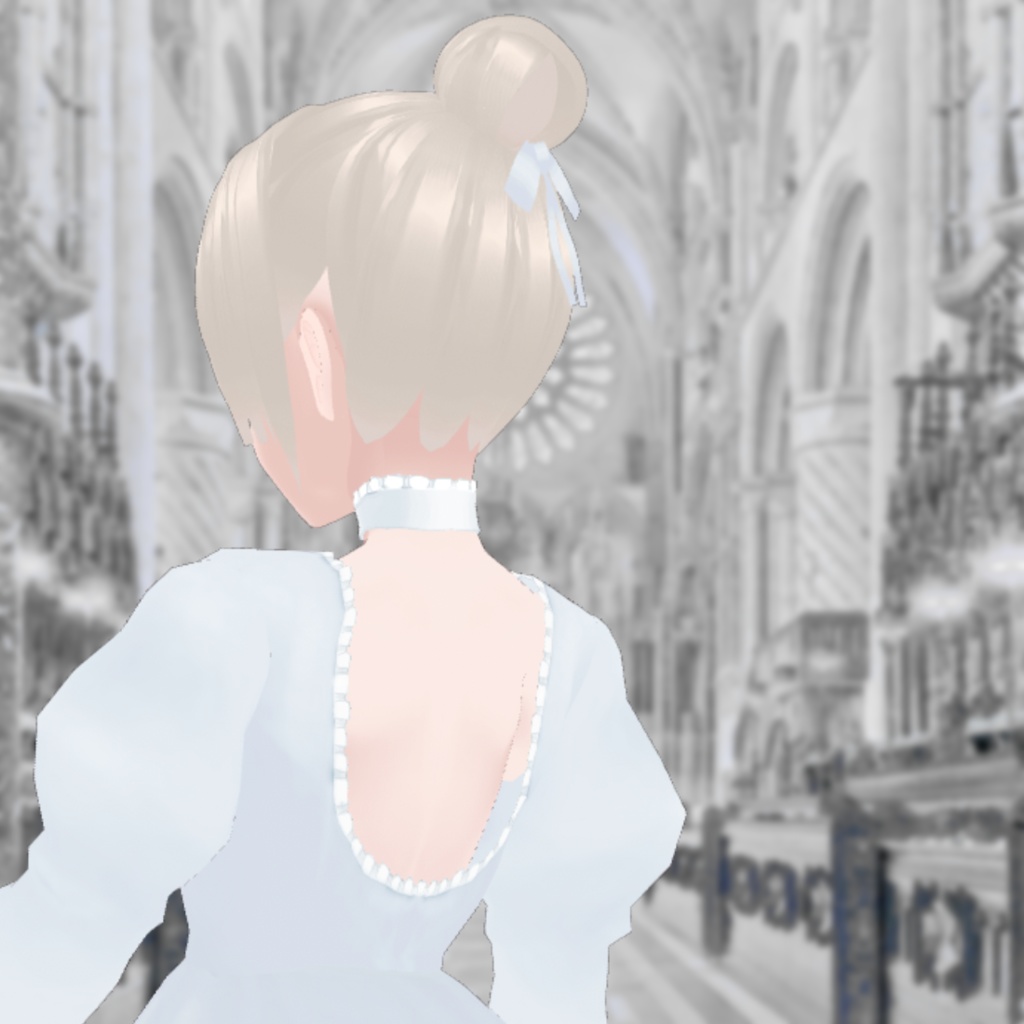 【Vroid正式版】ホワイト・ヴィクトリアンドレス【服テクスチャ】