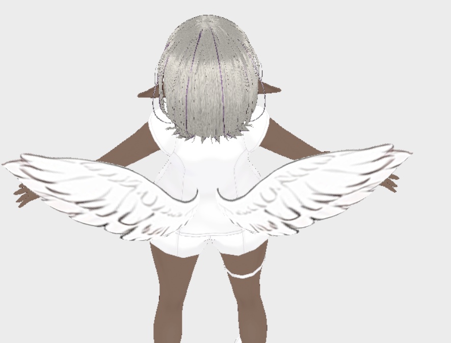 【vroid正式版】ぴょこふわ動く腰翼 天使の羽根ver